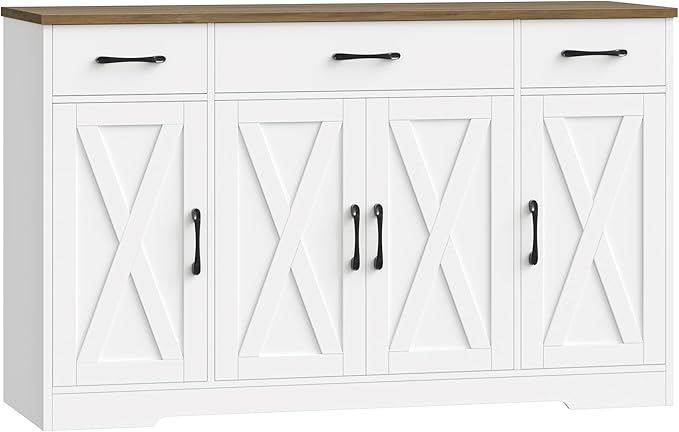 HOSTACK Buffet Cabinet with Drawers, Modern Farmhouse Coffee Bar Station Wood by HOSTACK