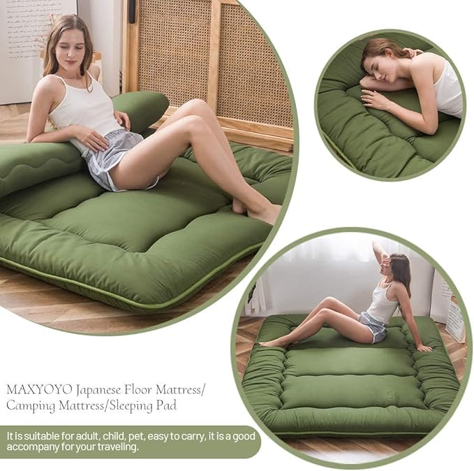 MAXYOYO Japanese Floor Mattress Futon Mattress, Thicken Sleeping Pad Foldable - Image 4