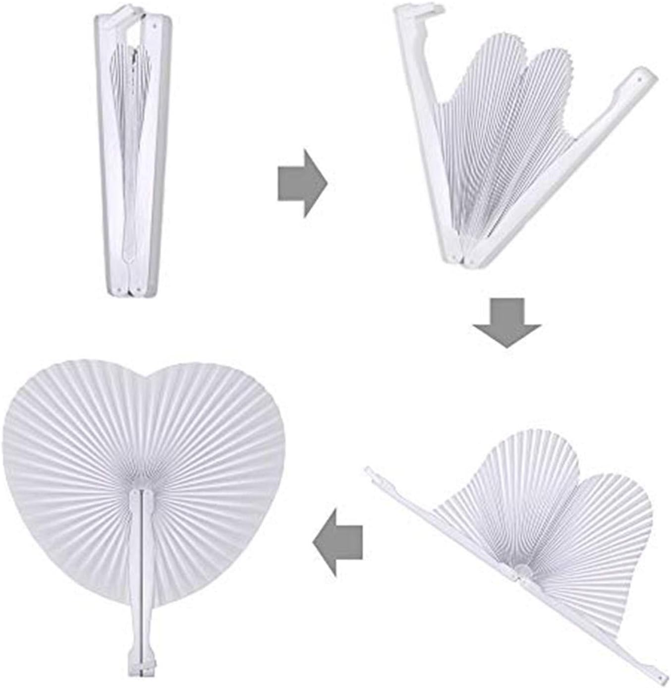 12 Packs Decorative Paper Folding Hand Fans Handheld,Blue Heart Foldable Wedding Fans Chinese and Japanese Fans Bulk for Bridal Guest Church Party Favors Dancing Birthday DIY