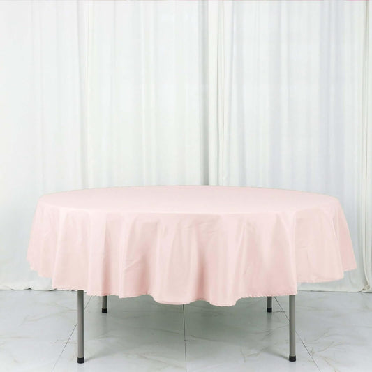 Efavormart Round Tablecloth, 90 Inch Stain & Wrinkle Resistant Washable Table Cloth, Decorative Polyester Fabric Table Cover for Banquet, Wedding, Dining- Blush
