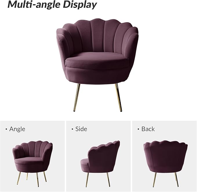 HULALA HOME Modern Velvet Accent Chair - Image 3