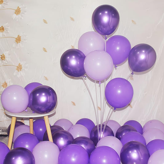 300 Pcs Purple Balloons 5 Inch Metallic Chrome Purple Pastel Macaron Light Lavender Assorted Colors Latex Balloon for Girl Birthday Wedding Anniversary Baby Shower Princess Party Decoration