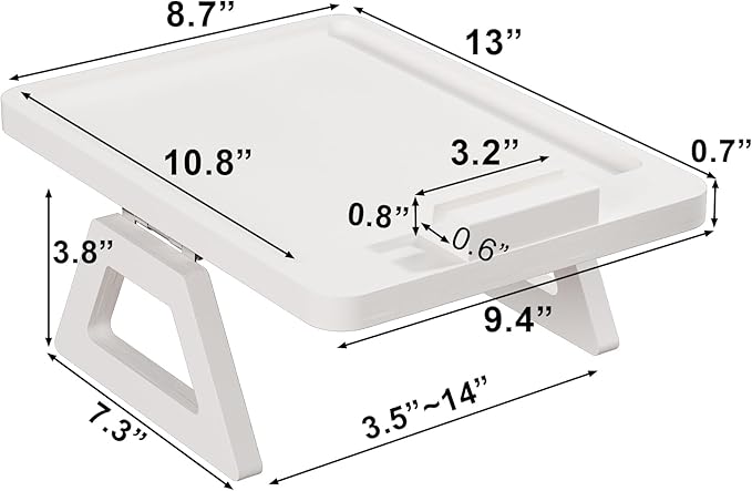 Couch Arm Tray with 360°Phone, Bamboo Folding Sofa Tray, Sofa Armrest Trays - Image 6