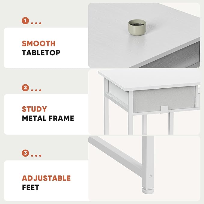 DUMOS 48" Small Computer Home Office Desk - Image 7