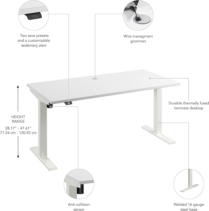 Bush Business Furniture 60-inch Electric Height Adjustable Standing Desk - Image 7