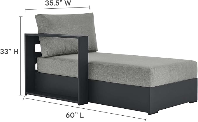 Modway Tahoe Aluminum Outdoor Chaise Lounge Gray - Image 2