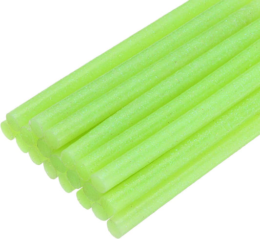 uxcell 20pcs Hot Glue Sticks for Glue Gun 7mm/0.28-inch x 4-inch Mini Hot Melt Adhesive Glue Stick Glitter Green