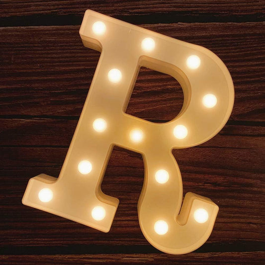 MUMUXI Marquee Light Up Letters | Large Light Up Numbers | Battery Powered and Bright with Every Letter of The Alphabet | for Wedding, Birthday, Party, Celebration, Christmas or Home Decoration (R)