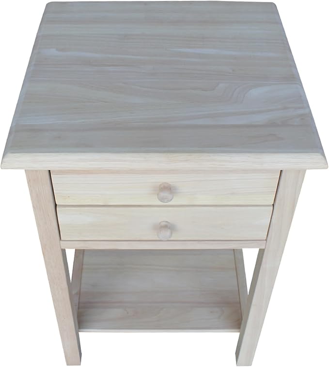 International Concepts, 25.6"H Rectangular Lamp/ End/ Side Table, 2 Drawers - Image 9