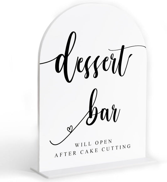 Dessert Bar Sign, White Arch Acrylic Wedding Sign, Dessert Table Decor, Wedding Reception Decorations, Bridal Shower Decor, Centerpiece Table Decorations Party for Bride and Groom-10