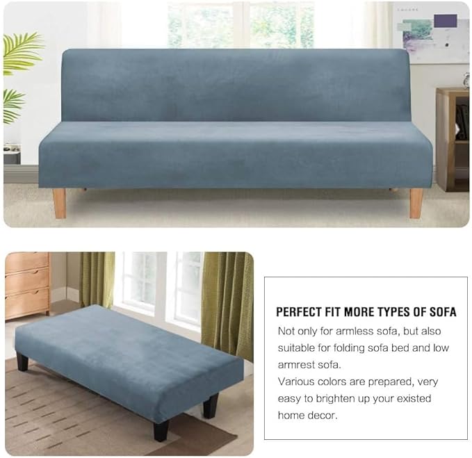 H.VERSAILTEX Real Velvet Futon Cover Armless Sofa Covers Sofa Bed Covers - Image 5