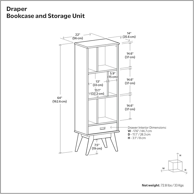 SIMPLIHOME Draper Bookcase - Image 2