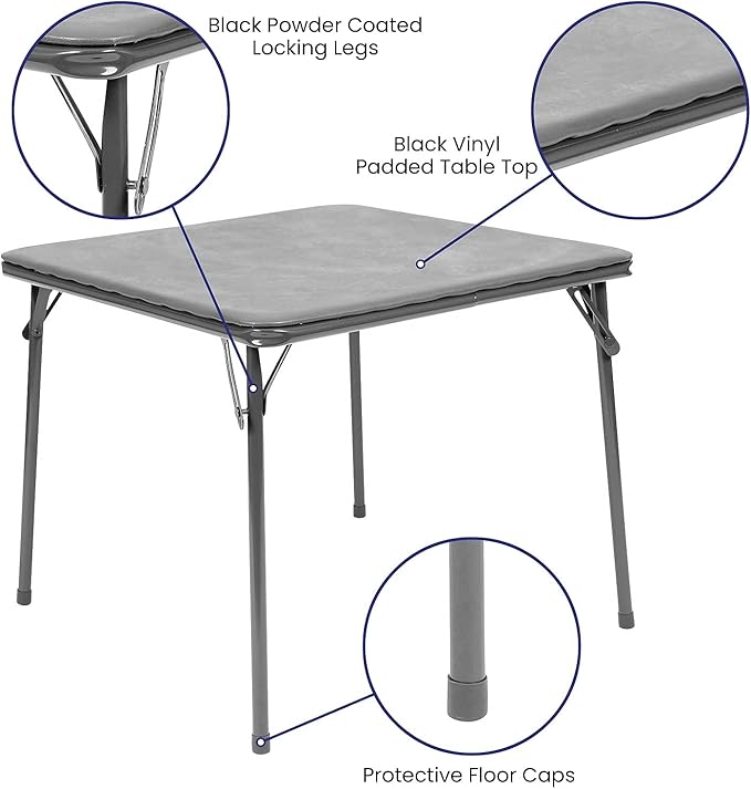 Flash Furniture Mindy Kids 5-Piece Folding Square Table and Chairs Set - Image 4