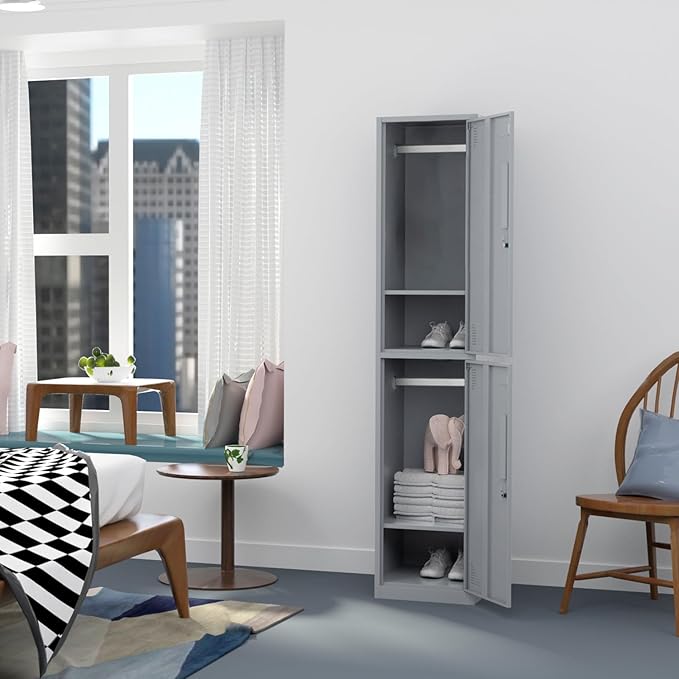 Metal Locker for Home, Dressing Room, Lockable Locker Cabinet - Image 2