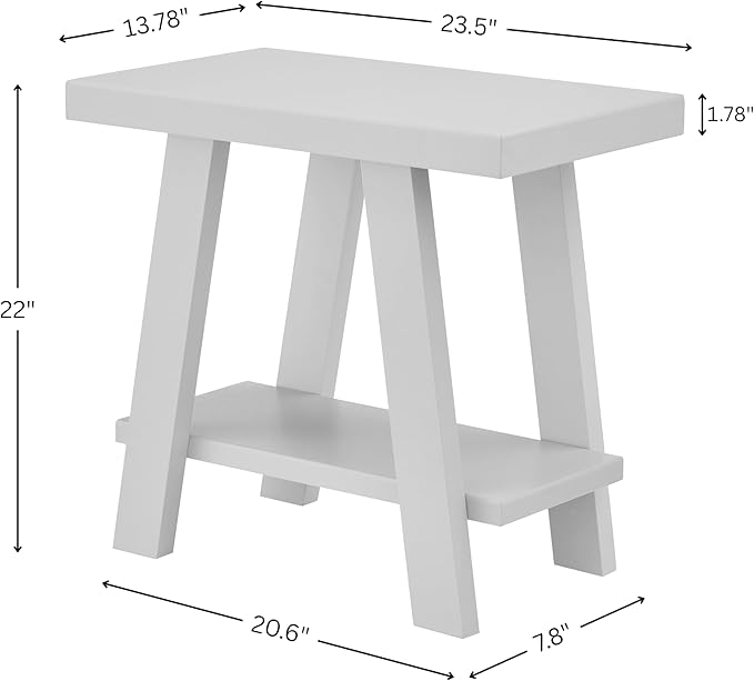 Roundhill Furniture Athens Contemporary Wood Shelf Side Table in Yellow - Image 2