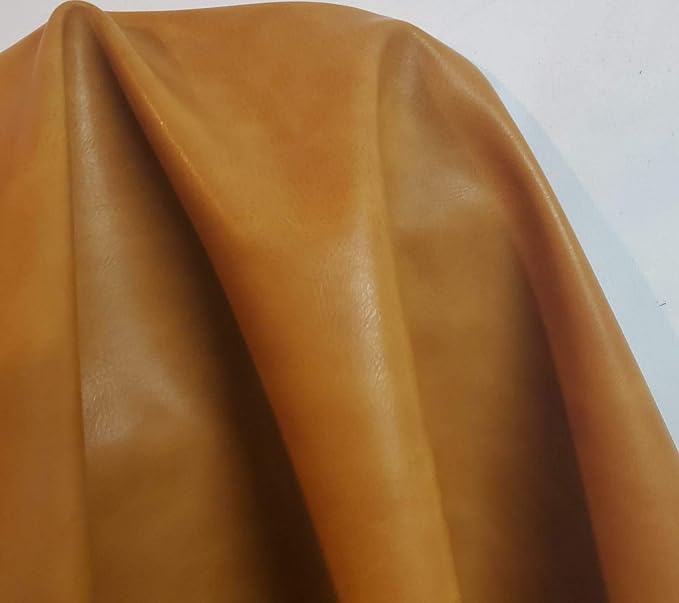 Caramel Light Tan Soft Faux Vegan PU Leather by the Yard Synthetic Pleather 0.9 - Image 2