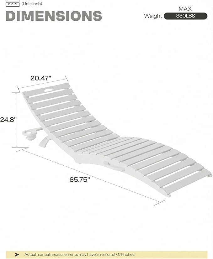 Folding HDPE Outdoor Chaise Lounge - Image 2