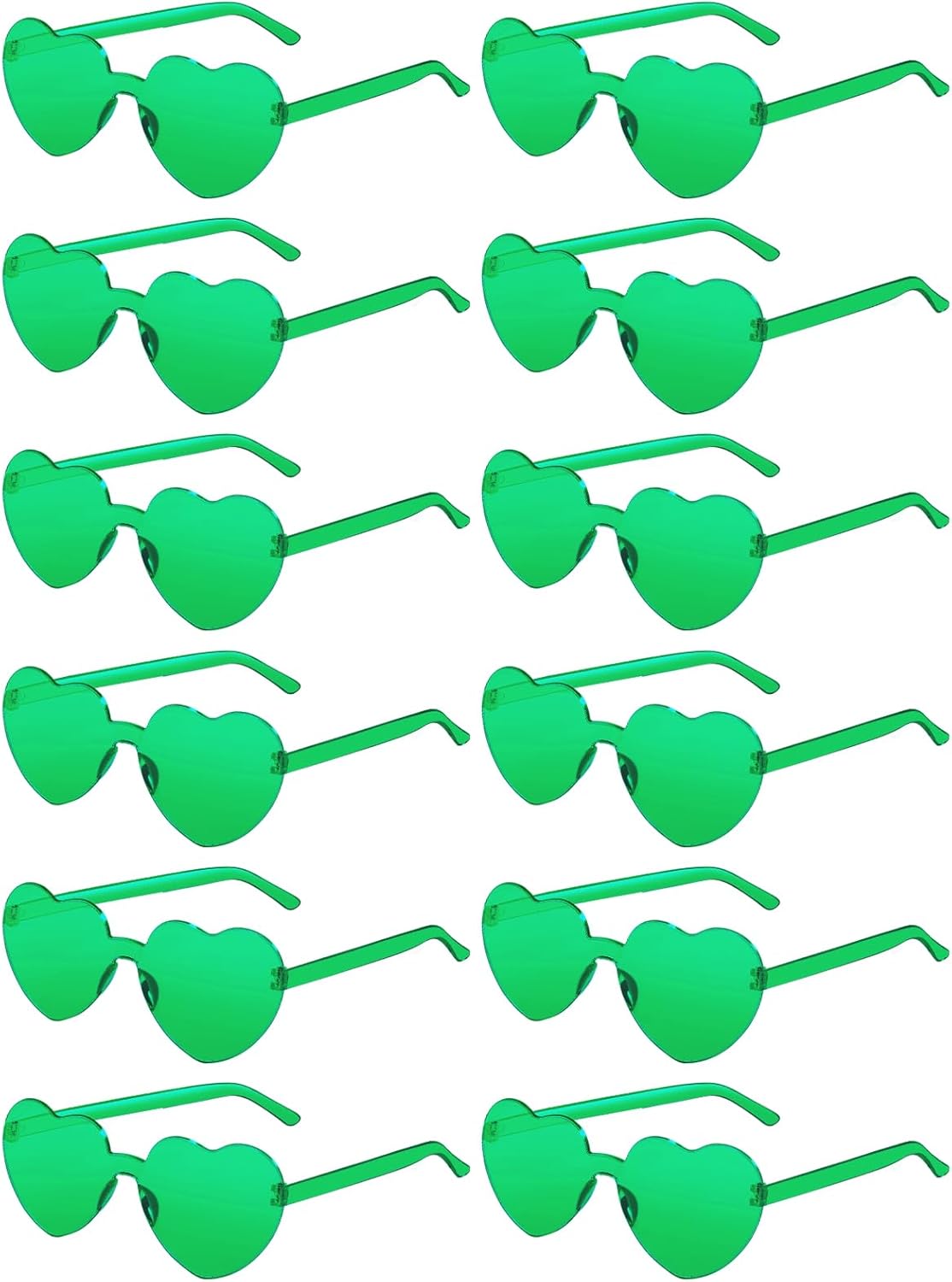 12 Pairs Heart Shaped Sunglasses for Women Colorful Glasses Fun Trendy Transparent Heart Sunglasses Party Favor