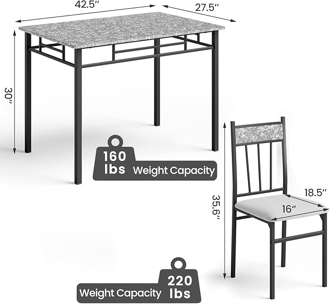 NAFORT 5 Piece Dining Table Set - Image 8