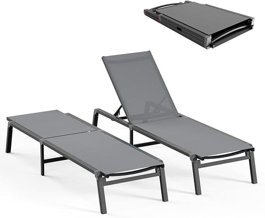 Ciokea Patio Chaise Lounge Chair, Foldable Lounge Chair by CIOKEA