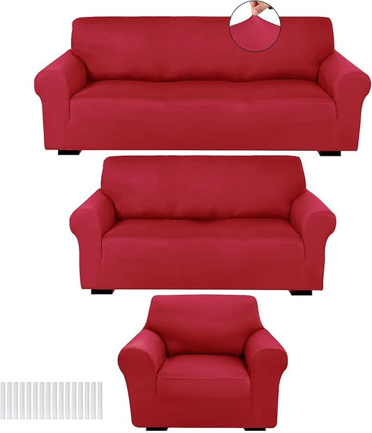 Peryiter 3 Pcs Couch and Loveseat Covers Set Sofa Cover by Peryiter