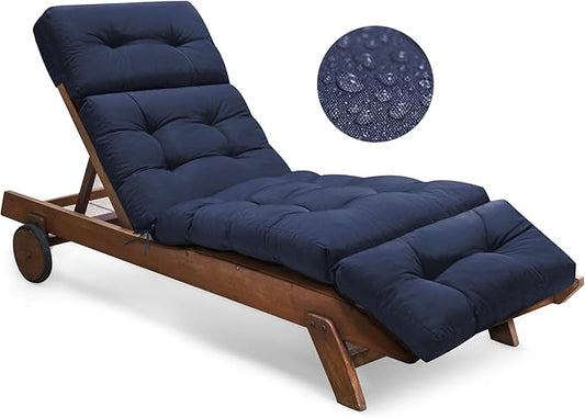 Waterproof Chaise Lounge Chair Cushions Outdoor 74.4 x 22 x 4.7 Inches Memory by Tycdiose