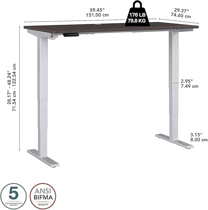 Bush Business Furniture 60-inch Electric Height Adjustable Standing Desk - Image 6