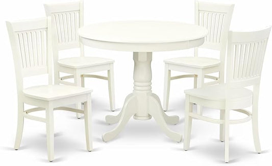 East West Furniture ANVA5-LWH-W 5 Piece Kitchen Table Set by EastWestFurniture