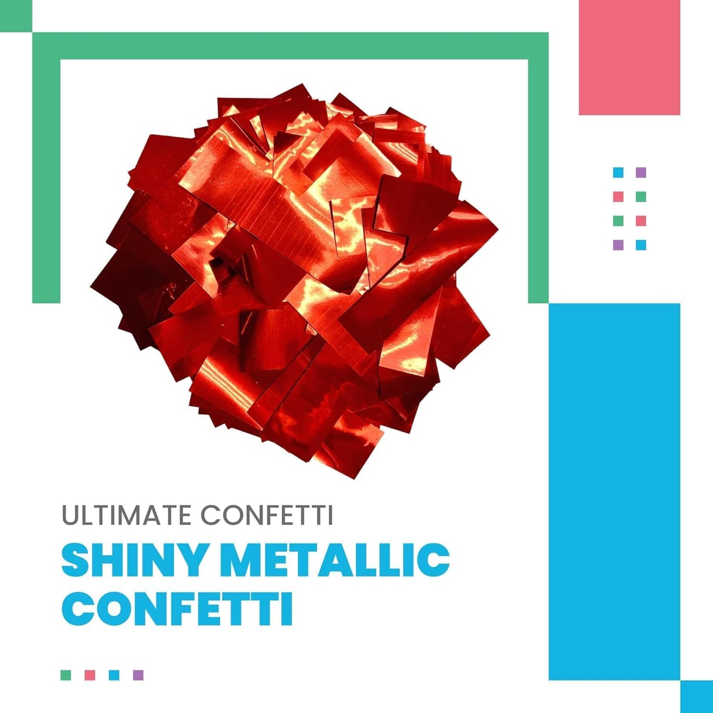 Shiny Metallic Confetti, Red Color - Fluttering Foil Paper Strips for Confeti Cannon and Launcher Use, Table Decorations, and More (Bulk 30 lb Box)