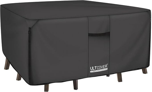ULTCOVER 600D Tough Canvas Heavy Duty Square Patio Table and Chair Cover by ULTCOVER