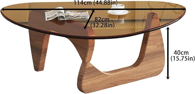 EASYSOUL Modern Glass Coffee Table, 44.88" D x 32.28" W x 15.75" H, Abstract - Image 2