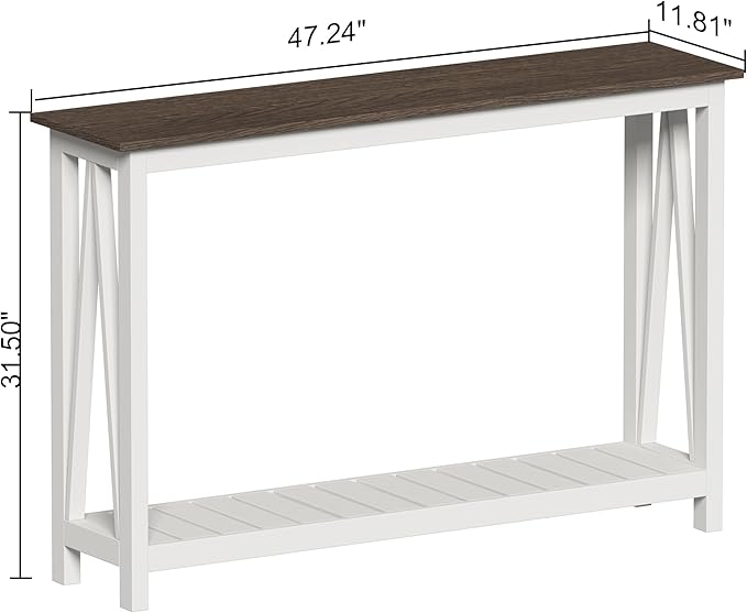 ChooChoo Farmhouse Console Table, Rustic Vintage Narrow Sofa Table - Image 2