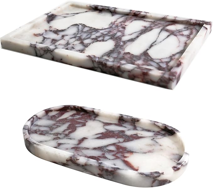 Real Luxurious Natural Marble Vanity Tray Genuine Marble Storage Tray by DUANYAN