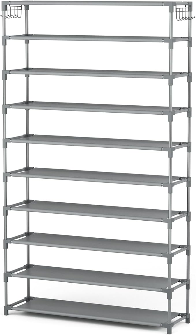LANTEFUL 10 Tiers Shoe Rack 50 Pairs Large Capacity Tall Shoe Organizer Sturdy - Image 8
