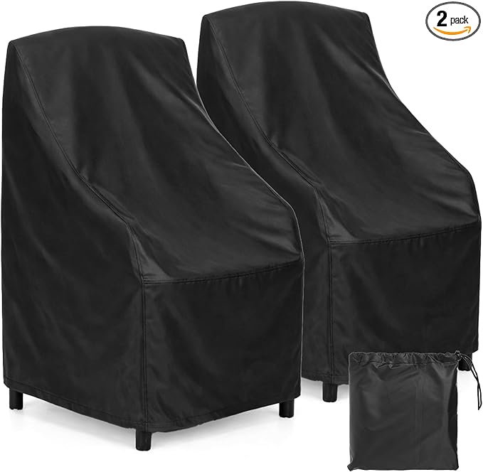 Stackable Patio Chair Covers Waterproof 2 Pack 210D Lawn Patio Outdoor Chairs by Unknown