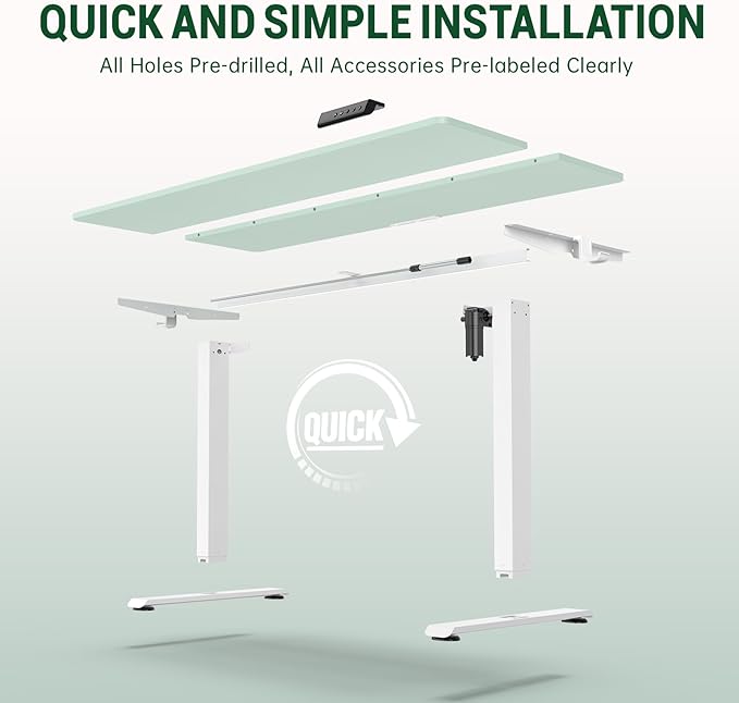 Veken 55 Inch Large Electric Standing Desk, 4 Memory Heights Adjustable - Image 4