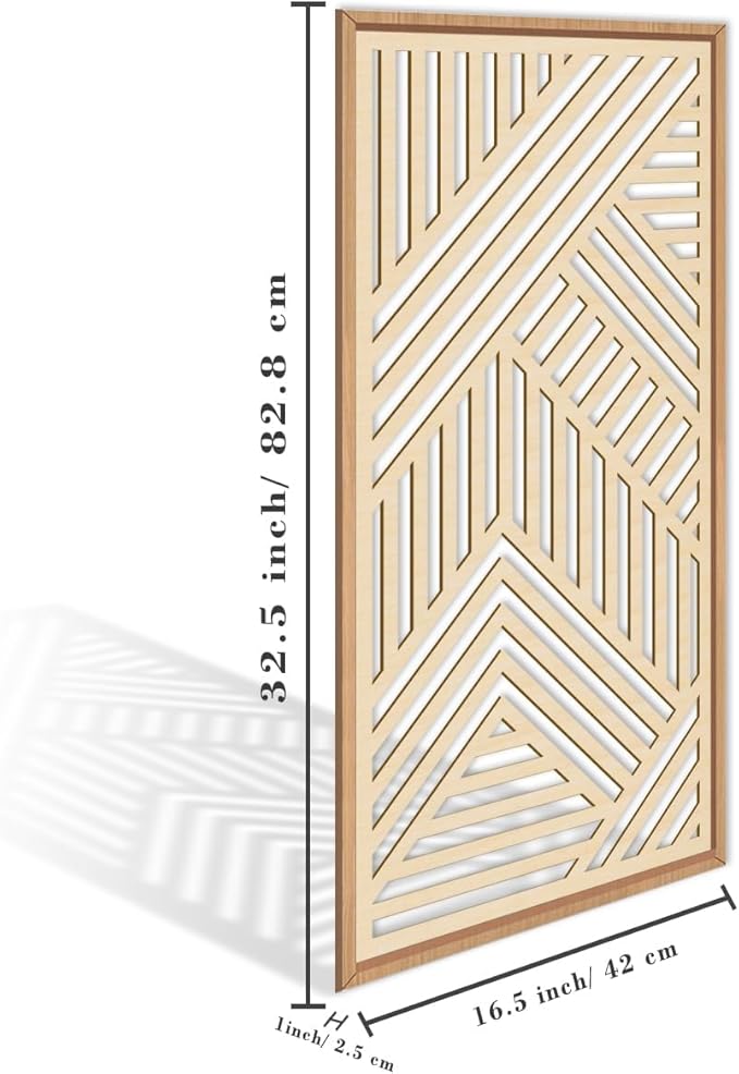IARTTOP Large Boho Wooden Wall Art 16x32 Inch Framed Mid century Modern Wood - Image 4