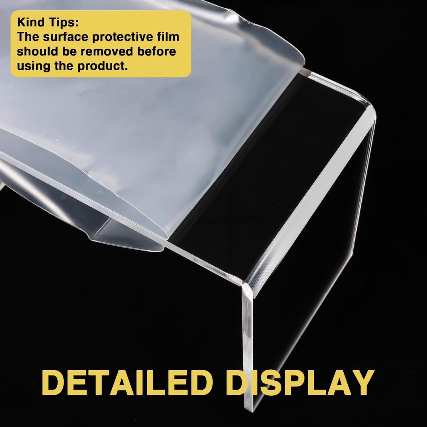 6 Pcs Acrylic Display Risers, 2 Sets Small Size Clear Shelf Riser, 0.15" Thick Acrylic Risers Display Stands, Clear Risers for Dessert, Cupcake, Candy, Figure Jewelry Showcase