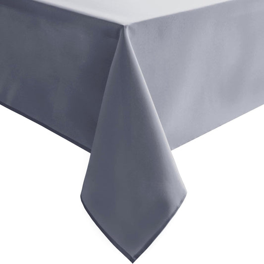 Hiasan Light Gray Rectangle Tablecloth - Waterproof Spillproof and Wrinkle Resistant Washable Polyester Table Cloth for Dining Party, 60 x 60 inch