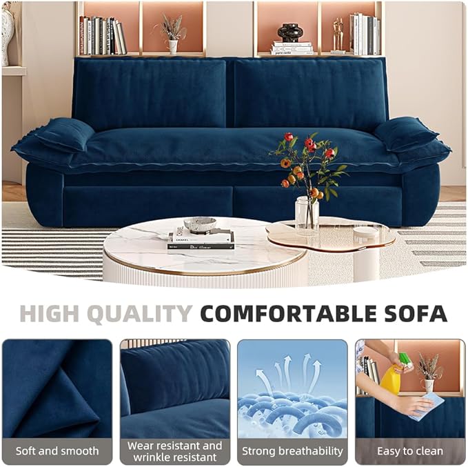73.2" Sofa Bed Queen, 3-in-1 Pull Out Sofa Bed - Image 4