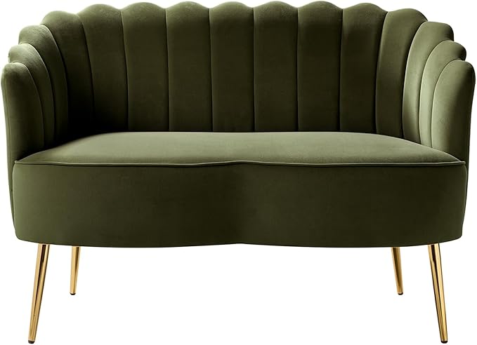 HULALA HOME Modern Velvet Loveseat Sofa - Image 8