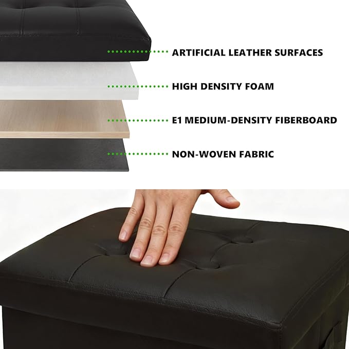ALASDO Storage Ottoman Footrest Stool Small Ottoman - Image 7