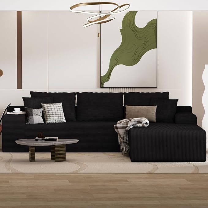 96" L Shaped Modular Sectional Sofa, Boneless Cloud Couch - Image 7