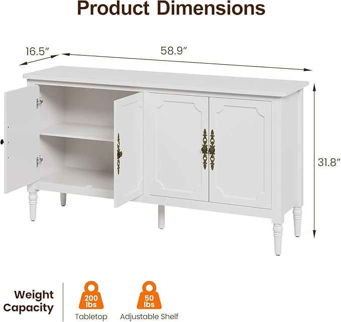 RoyalCraft 118" Buffet Cabinet - Image 2