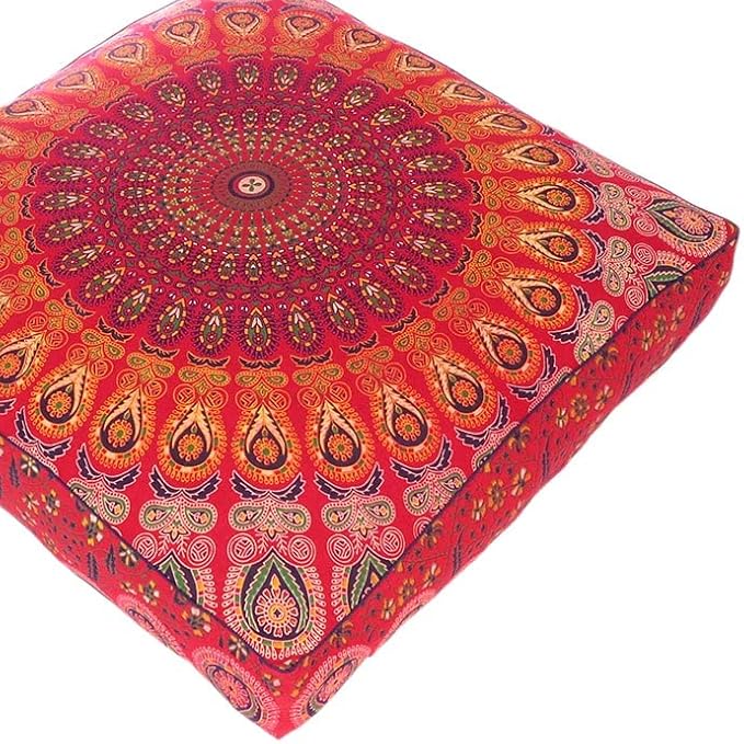 Mandala Floor Pillow Cover Meditation Cushion Seating Throw Hippie Round - Image 4