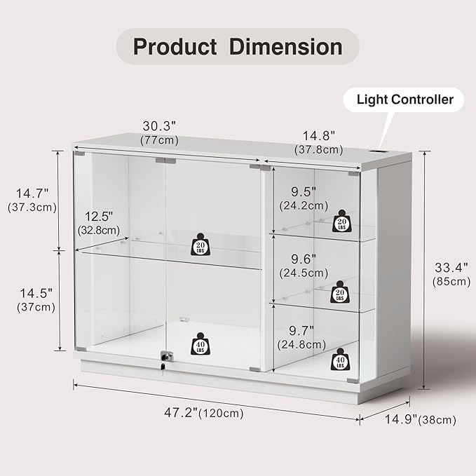 Lvifur Glass Display Cabinet - Image 2