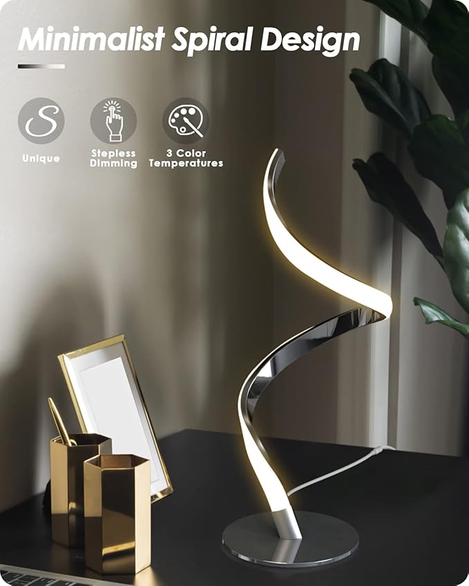 Yarra-Decor Modern Spiral Bedside Lamp - Image 3