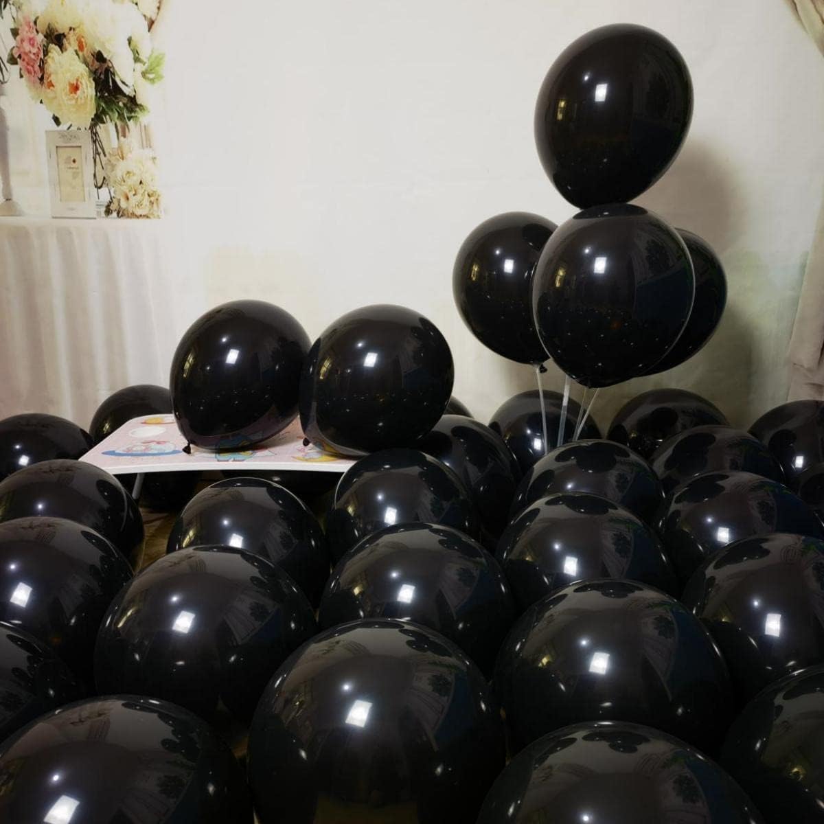 300 Pack Black Balloons 12 inch Black Latex Party Balloon Bulk for Various Party Events Decorations