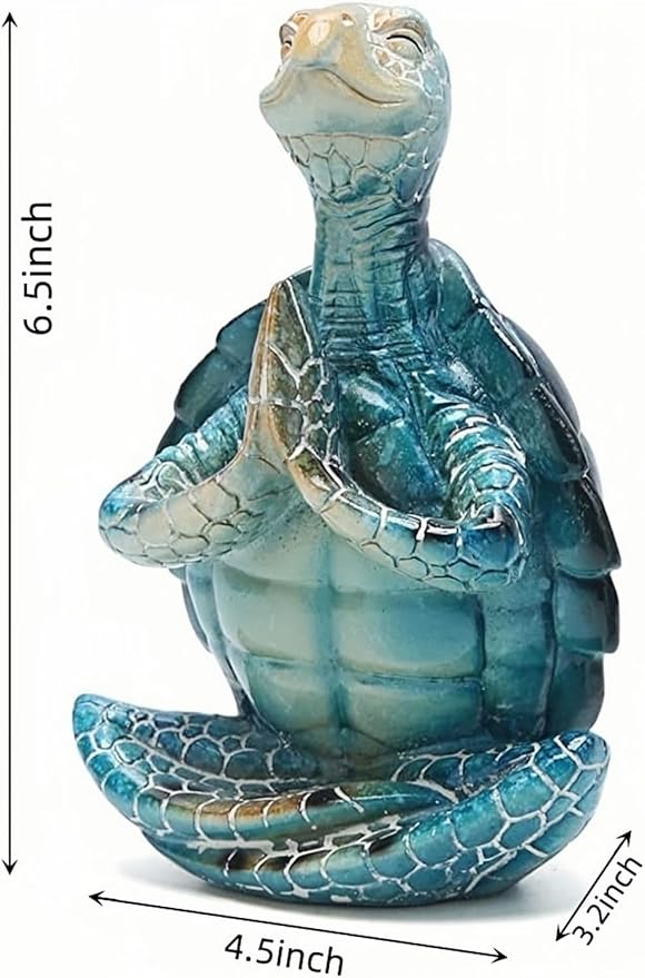 VVGIFTS Sea Turtle Meditation Yoga Decor, Garden Figurine Sea Turtle Meditating - Image 3