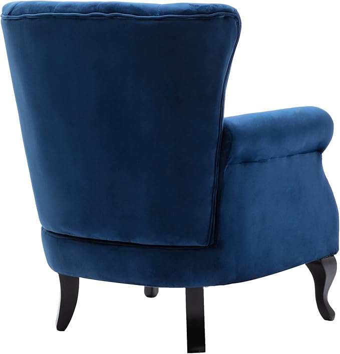 Mid Century Modern Accent Chair Upholstered Armchair Comfy Velvet Fabric Single - Image 7